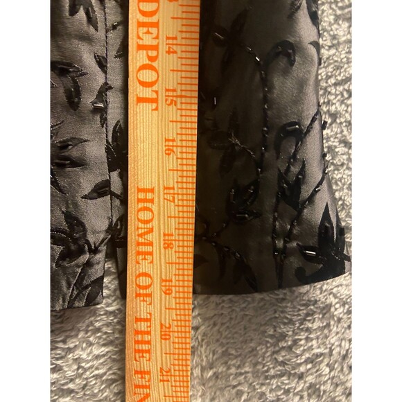 JS Collection Beaded Sleeveless Fitted Top Womens 12 Black Acetate - Picture 7 of 7